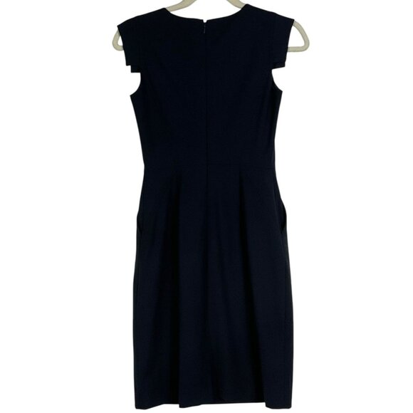 J.Crew 365 Resume Sheath in Navy Blue Italian Stretch Wool Dress, 00P - Picture 4 of 13